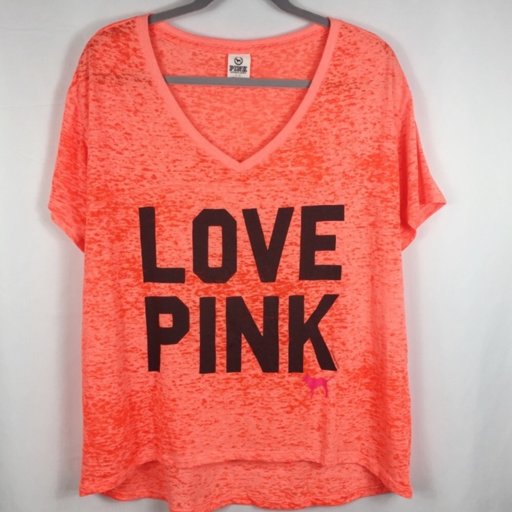 Victoria’s Secret PINK Orange V-Neck Shirt